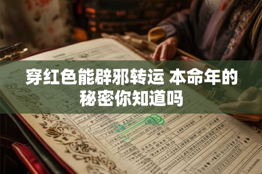 穿红色能辟邪转运 本命年的秘密你知道吗