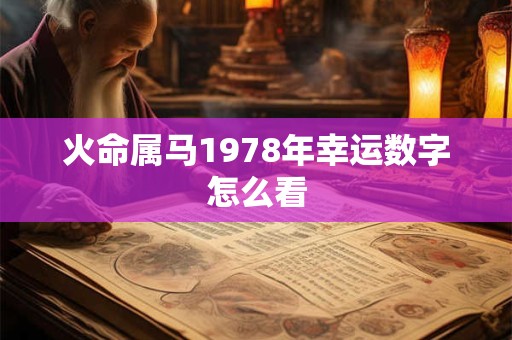 火命属马1978年幸运数字怎么看