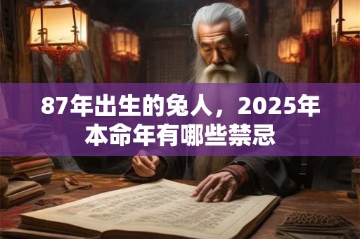 87年出生的兔人，2025年本命年有哪些禁忌