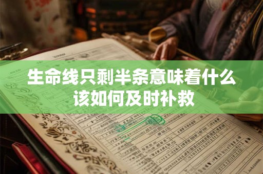 生命线只剩半条意味着什么 该如何及时补救