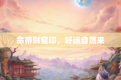 命带财官印，好运自然来