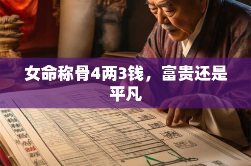女命称骨4两3钱，富贵还是平凡