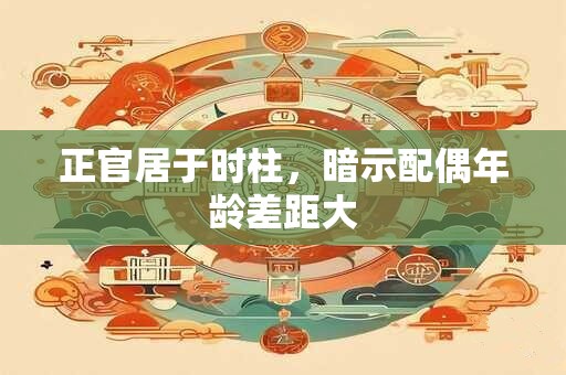 正官居于时柱，暗示配偶年龄差距大