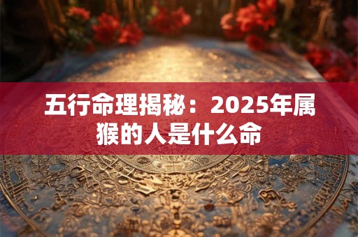 五行命理揭秘:2025年属猴的人是什么命 五行命理揭秘:2025年属猴的人是什么命