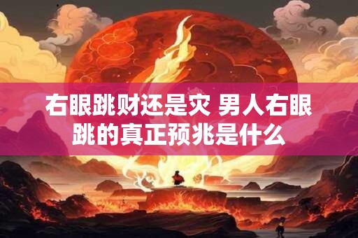 右眼跳财还是灾 男人右眼跳的真正预兆是什么