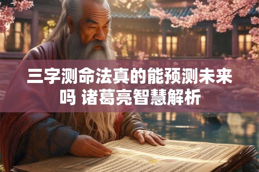 三字测命法真的能预测未来吗 诸葛亮智慧解析