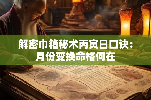 解密巾箱秘术丙寅日口诀：月份变换命格何在