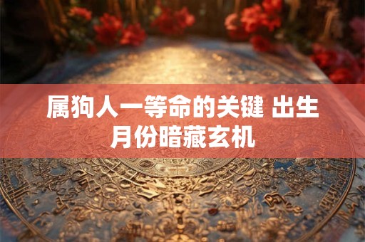 属狗人一等命的关键 出生月份暗藏玄机