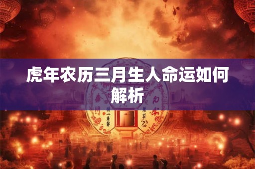 虎年农历三月生人命运如何解析