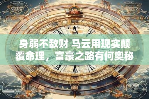 身弱不敌财 马云用现实颠覆命理，富豪之路有何奥秘