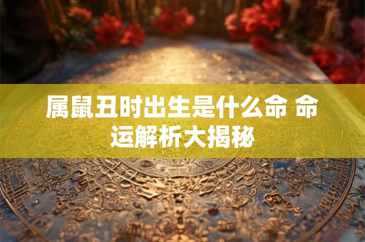 属鼠丑时出生是什么命 命运解析大揭秘