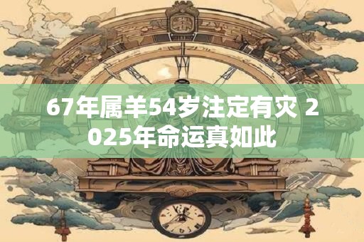 67年属羊54岁注定有灾 2025年命运真如此