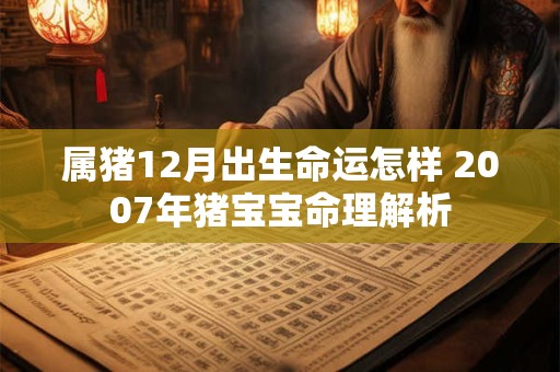 属猪12月出生命运怎样 2007年猪宝宝命理解析