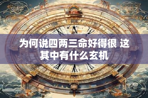 为何说四两三命好得很 这其中有什么玄机
