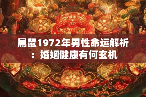 属鼠1972年男性命运解析：婚姻健康有何玄机
