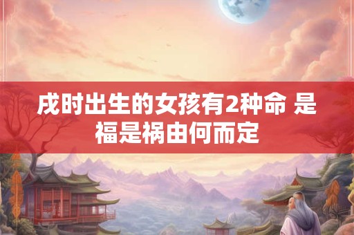 戌时出生的女孩有2种命 是福是祸由何而定