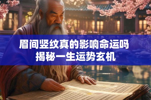 眉间竖纹真的影响命运吗 揭秘一生运势玄机