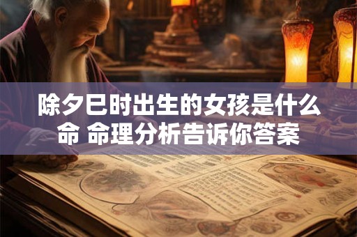 除夕巳时出生的女孩是什么命 命理分析告诉你答案