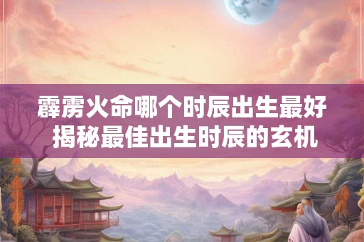 霹雳火命哪个时辰出生最好 揭秘最佳出生时辰的玄机