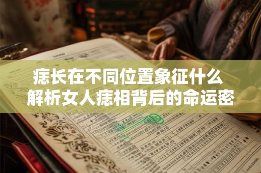 痣长在不同位置象征什么 解析女人痣相背后的命运密码