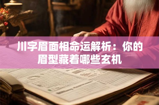 川字眉面相命运解析：你的眉型藏着哪些玄机