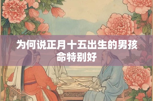 为何说正月十五出生的男孩命特别好