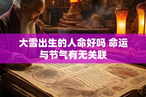 大雪出生的人命好吗 命运与节气有无关联