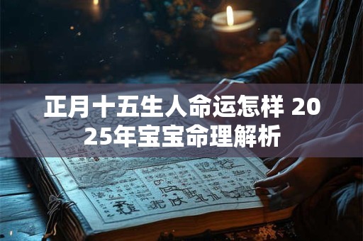 正月十五生人命运怎样 2025年宝宝命理解析
