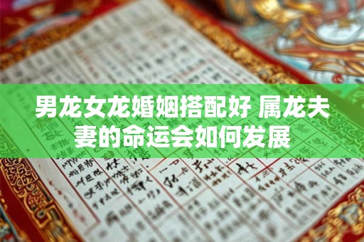 男龙女龙婚姻搭配好 属龙夫妻的命运会如何发展