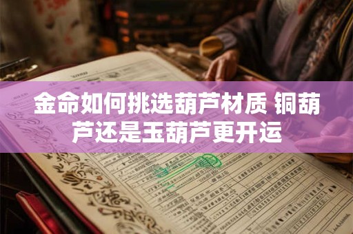 金命如何挑选葫芦材质 铜葫芦还是玉葫芦更开运