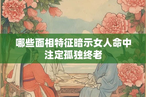 哪些面相特征暗示女人命中注定孤独终老