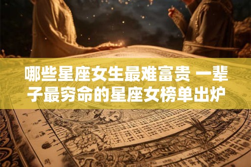 哪些星座女生最难富贵 一辈子最穷命的星座女榜单出炉