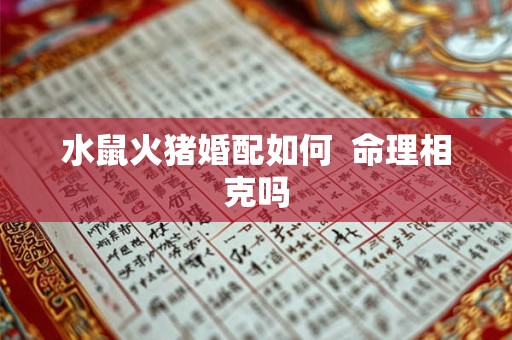 水鼠火猪婚配如何  命理相克吗