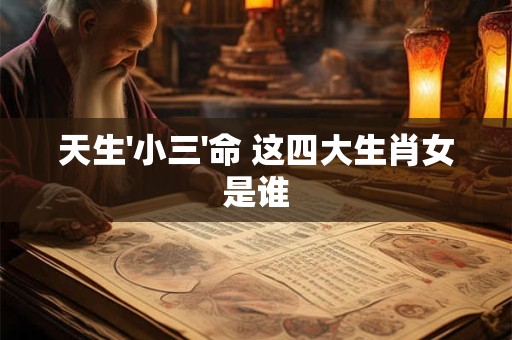 天生'小三'命 这四大生肖女是谁