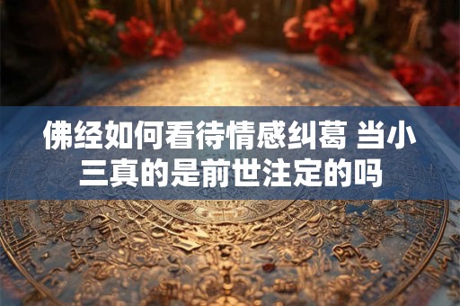 佛经如何看待情感纠葛 当小三真的是前世注定的吗