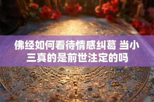佛经如何看待情感纠葛 当小三真的是前世注定的吗
