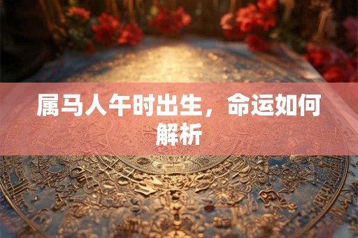 属马人午时出生，命运如何解析