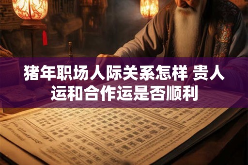 猪年职场人际关系怎样 贵人运和合作运是否顺利