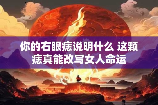 你的右眼痣说明什么 这颗痣真能改写女人命运