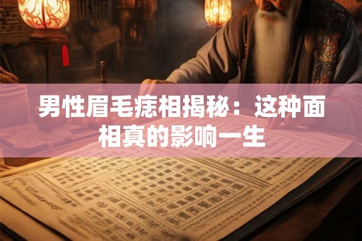 详细阅读:男性眉毛痣相揭秘:这种面相真的影响一生 男性眉毛痣相揭秘:这种面相真的影响一生