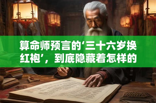 详细阅读:算命师预言的‘三十六岁换红袍’,到底隐藏着怎样的命运密码 算命师预言的‘三十六岁换红袍’,到底隐藏着怎样的命运密码