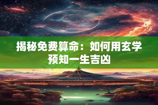 揭秘免费算命：如何用玄学预知一生吉凶