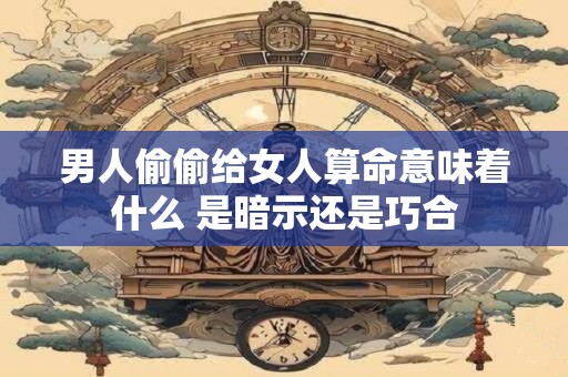 男人偷偷给女人算命意味着什么 是暗示还是巧合