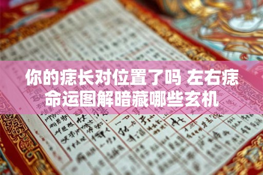 你的痣长对位置了吗 左右痣命运图解暗藏哪些玄机