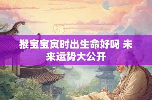 猴宝宝寅时出生命好吗 未来运势大公开