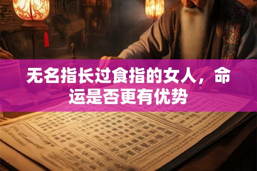 无名指长过食指的女人，命运是否更有优势