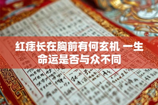 红痣长在胸前有何玄机 一生命运是否与众不同