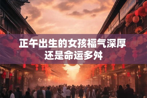 正午出生的女孩福气深厚 还是命运多舛