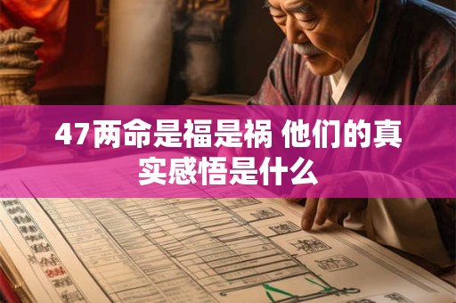 47两命是福是祸 他们的真实感悟是什么