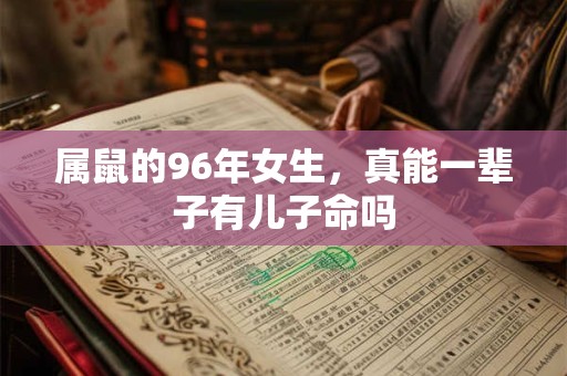 属鼠的96年女生，真能一辈子有儿子命吗